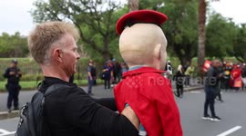 Conrad Koch provokes EFF with his puppet Chester Missing