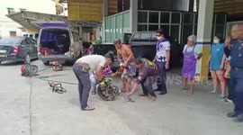 Hapless dog with head stuck in car wheel rescued in Thailand