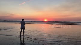 West Cornwall beach sunset, Gwithian Magic
