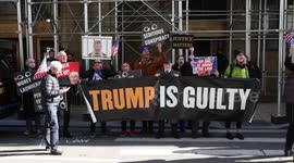 “Indict, indict, indict!”: Anti-Trump demonstrators chant outside Manhattan DA’s office