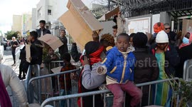 Migrants protest in Tunis, Tunisia