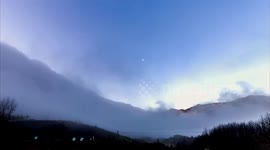 A Cloud Waterfall At Jinfo Mountain in Chongqing, China