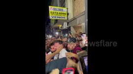 Watch moment Lionel Messi is surrounded by adoring masses leaving Buenos Aires restaurant
