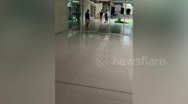 Car plunges from third floor of shopping mall in Thailand