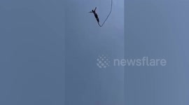 Terrifying moment tourist's bungee cord snaps in Thailand