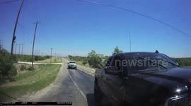 Crash: Black GMC Truck Rear-Ends Another Vehicle at a Three-Way Junction