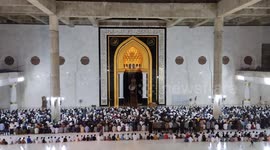 Muslims pray on first night of Ramadan in Lhokseumawe City, Indonesia