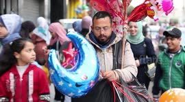 Palestinians prepare for the start of the holy fasting month of Ramadan, in Gaza city.
