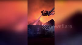Massive Inferno Engulfs Mansfield Industrial Site, Over 100 Firefighters Battle The Flames In Mansfield, UK