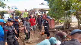Post Flood. Pile of Wood, Large Stones and Mud in Residents' Houses, Solok Regency, West Sumatra