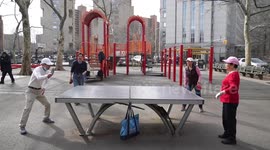 Recreation in Columbus Park in New York, USA