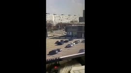 The moment a rocket hit a house in Zaporozhye, Ukraine