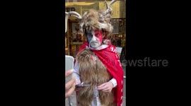 Pro-Trump protesters dressed up in costumes in New York, USA
