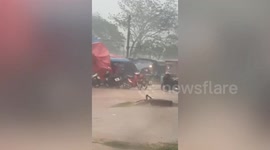Tropical storm shakes market in northeast Thailand