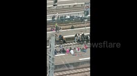 France: March 23 Pension Reform Protests – Demonstrators Invade Gare Du Tours Tracks
