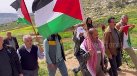 Clashes between Palestinian protesters and Israeli soldiers following a protest against the establishment of Israeli outposts