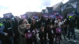 Families with children protest against Drag Queen Story Hour