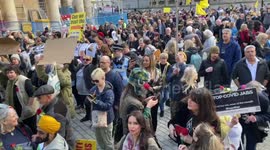 'Shame on you!' chant anti-vax protesters outside BBC headquarters