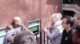 Clashes and confrontations erupt outside Manchester University