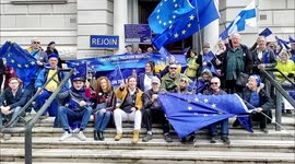 Pro-EU, Ruth is 80years old a British born in the middle of WWII march to Rejoin EU, London, UK