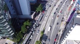 Aerial Footage Of Sao Paulo As Subway Workers Go On Strike In Brazil