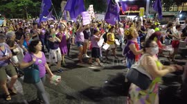 Protest against the reform of secondary education in Sao Paulo, Brazil