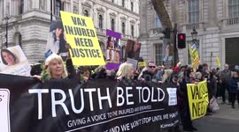 Anti-vax protest Truth Be Told demands justice for Covid jabs victims outside 10 Downing Street