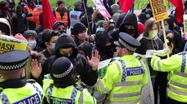 High tensions outside Manchester University as Students Against Tyranny holds rally