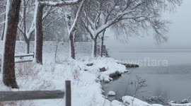 Watch as Madison, Wisconsin, is blanketed by snowfall in the wake of a winter storm in spring