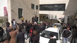 Mourners attend the funeral of Palestinian Ahmed Abu Ali who was died at Isareli jails