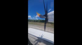 Stunning view of island and sea from take off at El Nido Airport on Airswift plane