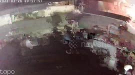 CCTV shows moment fire rips through homes in Thailand