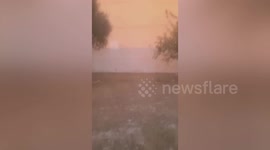 Horrified worker watches as enormous sand storm forms outside workplace in Saudi Arabia