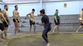 Brazilian women make headway in male dominated sumo wrestling in Sao Paulo, Brazil