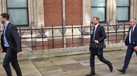 Footage shows Prince Harry leaving court on day one of privacy case preliminary court hearings