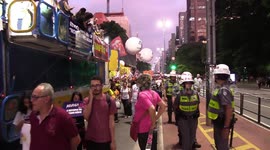 Protest for the revocation of secondary education in Sao Paulo, Brazil