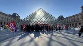France: Pension Reform Protesters Block Louvre Museum In Paris 3