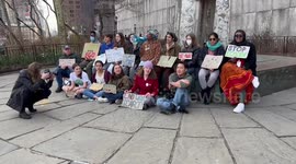 Chants at the Climate Strike in New York, USA