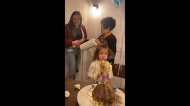 Incredibly chaotic, viral clip shows woman peeing pants after accidentally destroying toddler's birthday cake