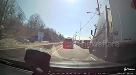 Accident: Truck Driver Doesn't See Vehicle Resulting in a Minor Collision