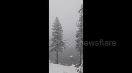US: Storm System Brings Heavy Spring Snow To Sierra Nevada Area