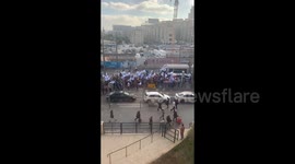 Dinosaur at protests in Jerusalem, Israel