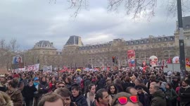Protest against pension reform continues in Paris, France