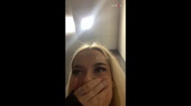 'You wouldn't believe this!' - Girl in bathroom ends her singing concert with a loud fart