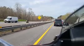Close Call: Truck Brake Checks Suddenly Allowing No Time for Other Vehicles to Move
