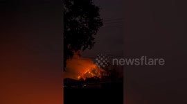 Wildfire 'sparked by lightning strike' engulfs mountain in Nakhon Nayok, Thailand
