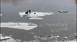 Teenagers rescued from drifting ice floe in Orenburg, Russia