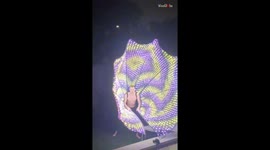 Birthday boy ensures all eyes stay on him by popping up in his giant LED peacock costume