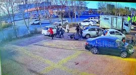 Heroic man saves girl from being hit by tyre bouncing along pavement in China