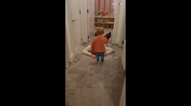 1 y/o girl knocks it out of the park with demonstrating her emergency skills